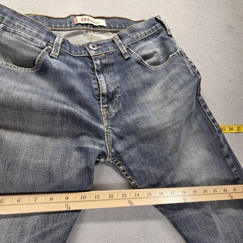 Vintage Levis 504 Jeans Mens 33x32 Blue‎ Straight Engineered Honeycomb Zip Fly